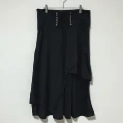 M346 アシンメトリースカート　レースアップ　変形　黒　ブラック　3L