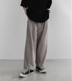 スラックス ワイドパンツ