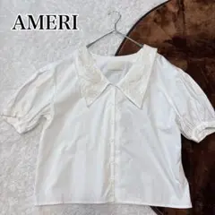 アメリ　AMERI シャツ　ブラウス　刺繍　襟　ホワイト　白のサムネイル