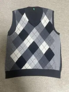 ベネトン　アーガイル柄ベスト