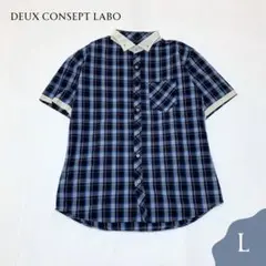 deux concept labo　ドゥコンセプトラボ　L　半袖　チャックシャツ