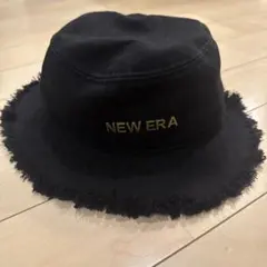 NEW ERA ブラック バケットハット フリンジエッジ