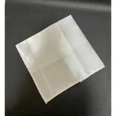 ホワイト無地 ハンカチーフ 光沢