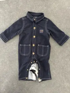 超美品Wrangler 長袖 デニムロンパース 85cm