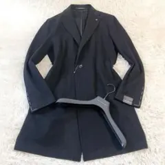 【現行タグ・未使用品・52】TAGLIATORE　チェスターコート　カシミヤ　黒のサムネイル