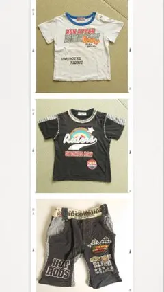 夏服 英文字 Tシャツ 半ズボン 95サイズ 3点セット まとめ売り