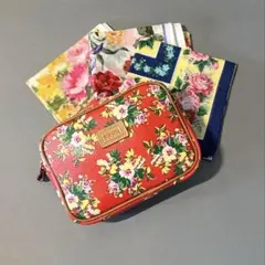 状態良好 『KENZO』ティッシュケースポーチ＆未使用花柄ハンカチ３枚セット