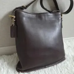 コーチ OLD COACH レザー ブラック 美品 USA 9806 ショルダー USA製 COACH オールド コーチ バケツ型 レザー ショルダーバッグ
