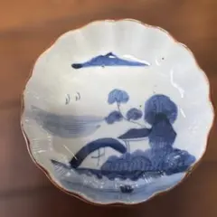 時代物】古伊万里 染付 皿 骨董 アンティーク 割れあり 金継ぎ用
