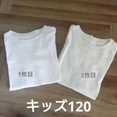 UNIQLO ユニクロ 無地 ホワイト キッズ Tシャツ 2枚セット 120cm