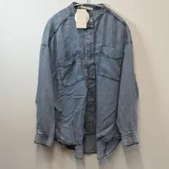 MELROSE CLAIRE パウダーデニムバンドカラーシャツのサムネイル