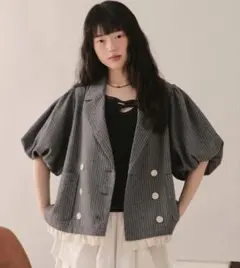 loinnuit ロワンニュイ フリルパフスリーブジャケット loinnuit ロワンニュイ フリルパフスリーブジャケット - メルカリ