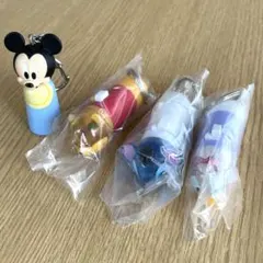 レトロ　ディズニー ライト付きキーホルダー 4個セット
