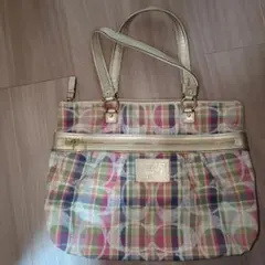 【値下げ】COACH チェック柄トートバッグ F21950