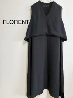 FLORNET ブラックフォーマル ノースリーブドレス 礼服 黒 冠婚葬祭 L