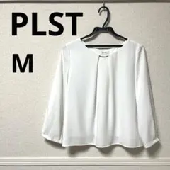 PLST プラステ 長袖 ブラウス ホワイト M ゴールド金具 裏地付きのサムネイル