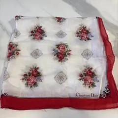 Christian Dior 花柄シルクハンカチ