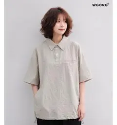 WGONG SEERSUCKER POLO SHIRTS Lサイズ