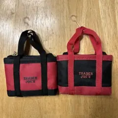 TRADER JOE'S 小型エコバッグ 赤黒