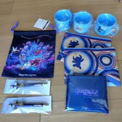 ディズニーホテル アメニティセット(スティッチのポーチ等)＆巾着(シンデレラ城)