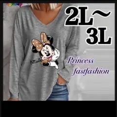 【2L～3L】キャラクター 長袖Tシャツ 大きいサイズ レディース
