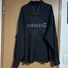 Danke Schon バック刺繍 チェーン付き長袖シャツ ブラックのサムネイル