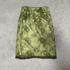 花柄緑色タイトスカート サイズ42