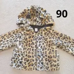 GAP ヒョウ柄 フード付きアウター 18-24ヶ月 ベビー　キッズ　ふわふわ