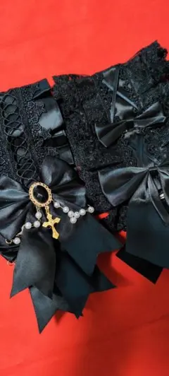 【未使用美品】リボンレースヘッドドレス２点セット