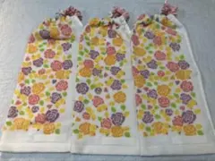 おりこうエプロン　花柄ガーゼ地タオル3枚セット