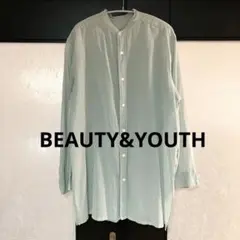 BEAUTY&YOUTH コットンオーガンジーバンドカラーシャツ