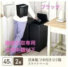 7/31まで！ ゴミ箱 45L ブラック 2個セット 直接引取専用 定価半額以下のサムネイル