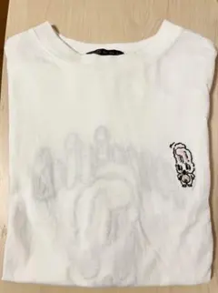 amitie ウサギ刺繍 半袖Tシャツ ホワイト