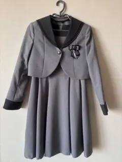 女児セーラー襟付きグレーのアンサンブル フォーマル 卒業式 入学式 発表会