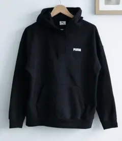 PUMA プーマ プルオーバー パーカー ブラック Mサイズ ロゴワンポイント