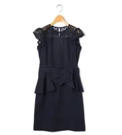 【美品】レッセパッセ　取り外し可能へプラム付きフォーマルドレス