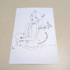 自作イラスト（片方の羽根はどこ？）