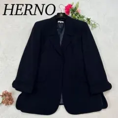 ヘルノ テディボアジャケットクロップドブラック肌触り◎ ブラック38