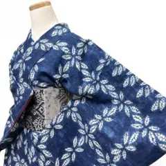 ☆専用染み抜き☆未使用品 浴衣 有松絞り バチ衿 水色系 花文 身丈