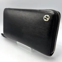 GUCCI グッチ インターロッキングG ラウンドファスナー 長財布 ブラックのサムネイル