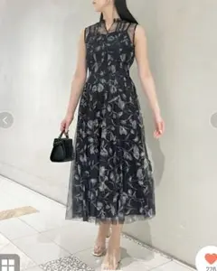 36 セルフォード CELFORD レイヤードフラワープリントワンピース