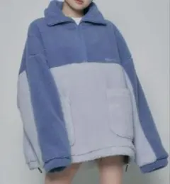 ホワイニー whinny もこもこパラダイス アウター ボアジャケット 水色 