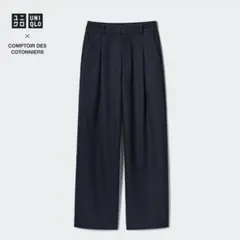 ブラッシュドジャージータックワイドパンツ　XS