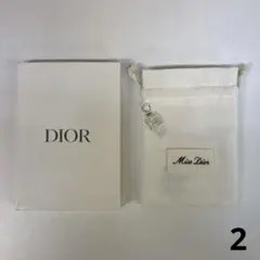 新品未使用品 限定箱付き ミスディオール チャーム付きミニ巾着ポーチノベルティ