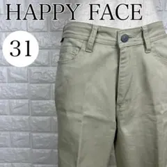 ハッピーフェイス ベージュ ストレートパンツ スリムフィット A1932