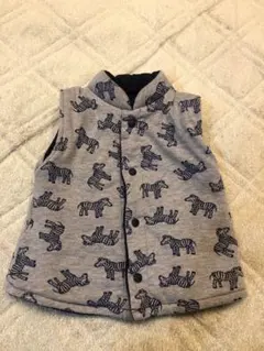 リバーシブルベビーベスト ネイビー・グレー