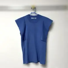 【KBF】目立った傷汚れなし ノースリーブサマーニット ブルー