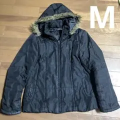 レディース　ジャンバー　ブルゾン　メープル　黒　フード付き　Mサイズ