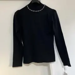 YECCA VECCA イェッカヴェッカ ビジュー付ハイネックニット黒F新品タグ