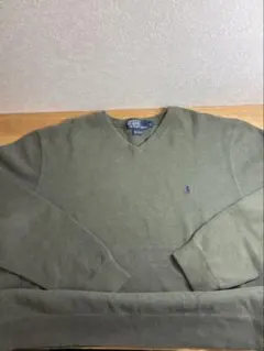 Polo by Ralph Lauren Vネックセーター L オリーブグリーン